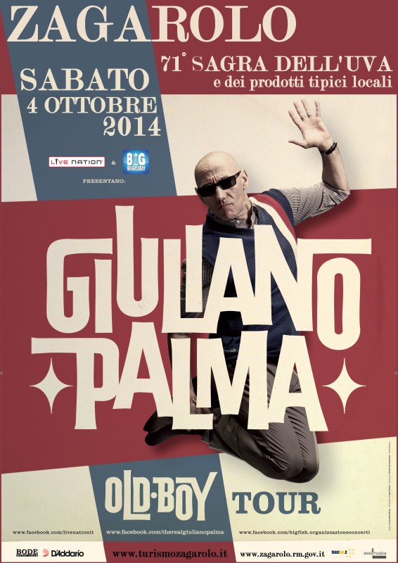 Giuliano Palma alla 71° SAGRA DELL’UVA – Sabato 4/10 a Zagarolo