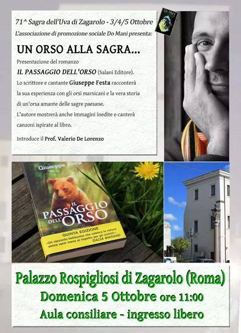 Presentazione del libro “Il Passaggio dell’Orso” a Zagarolo