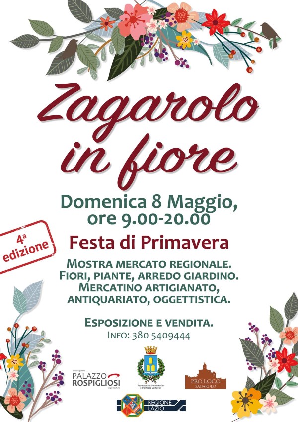 Domenica 8 Maggio – festa di primavera – Zagarolo in Fiore