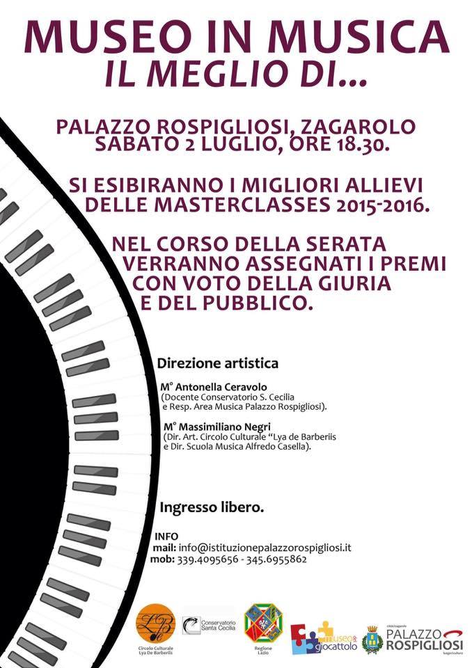 Sabato 2 Luglio –  Il meglio di Museo In Musica – Concerto conclusivo @ Palazzo Rospigliosi