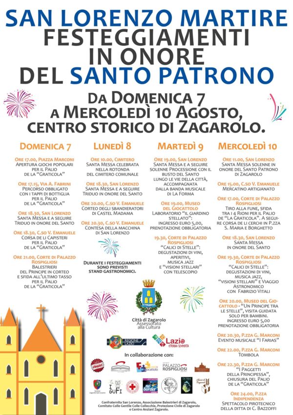 7-10 Agosto San Lorenzo 2016, Festa Patronale e Calici di Stelle!