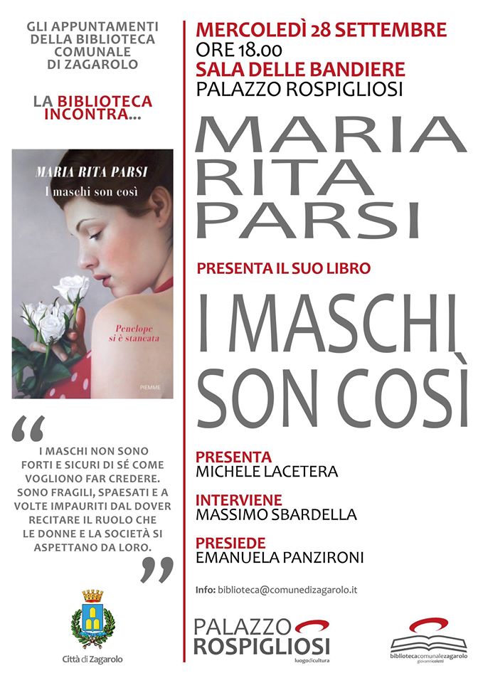 Mercoledì 28 Settembre – I Maschi son così…Penelope si è stancata – Presentazione del Libro di M.R. Parsi @ Palazzo Rospigliosi
