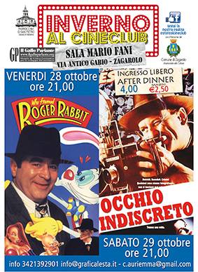 28-29 Ottobre Appuntamento Al CineClub @Sala Mario Fani