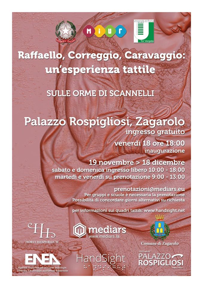 Dal 18 Novembre – Raffaello, Correggio, Caravaggio: Un’ Esperienza Tattile