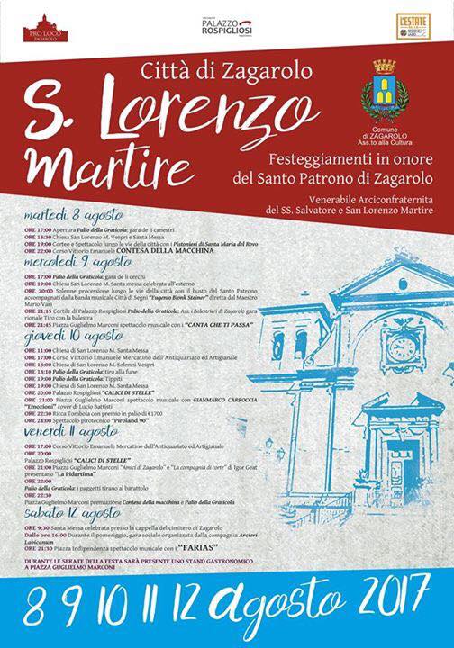 San Lorenzo! Festa patronale dall’8 al 12 Agosto