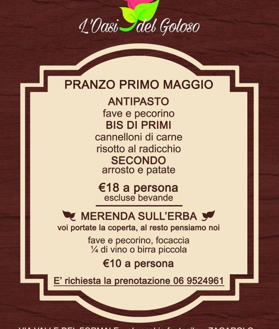 1° maggio all’Oasi del Goloso