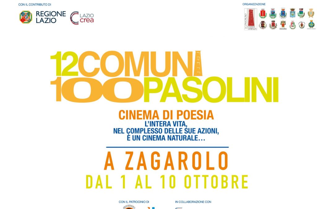 12 Comuni, 100 Pasolini: cinema di poesia a Zagarolo dall’1 al 10 Ottobre