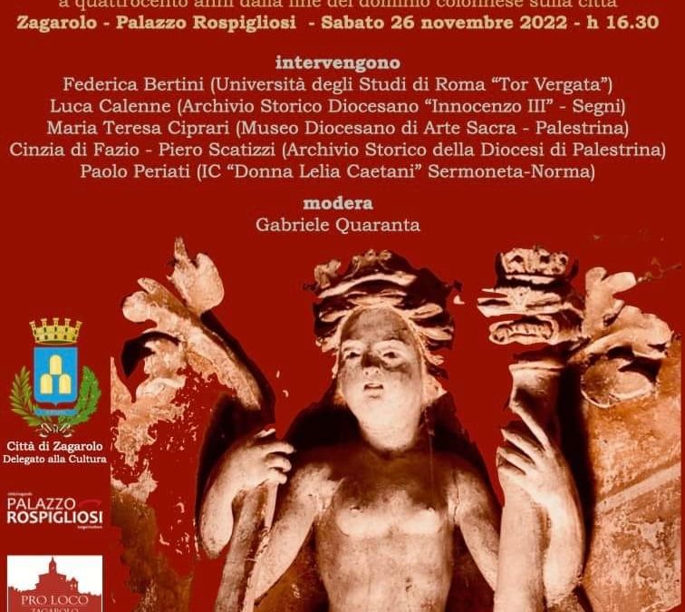 26/11 1622-2022 Gli Ultimi Colonna a Zagarolo