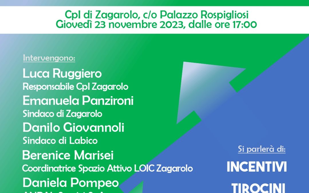 Evento Imperdibile! “LAVORO e TERRITORIO”