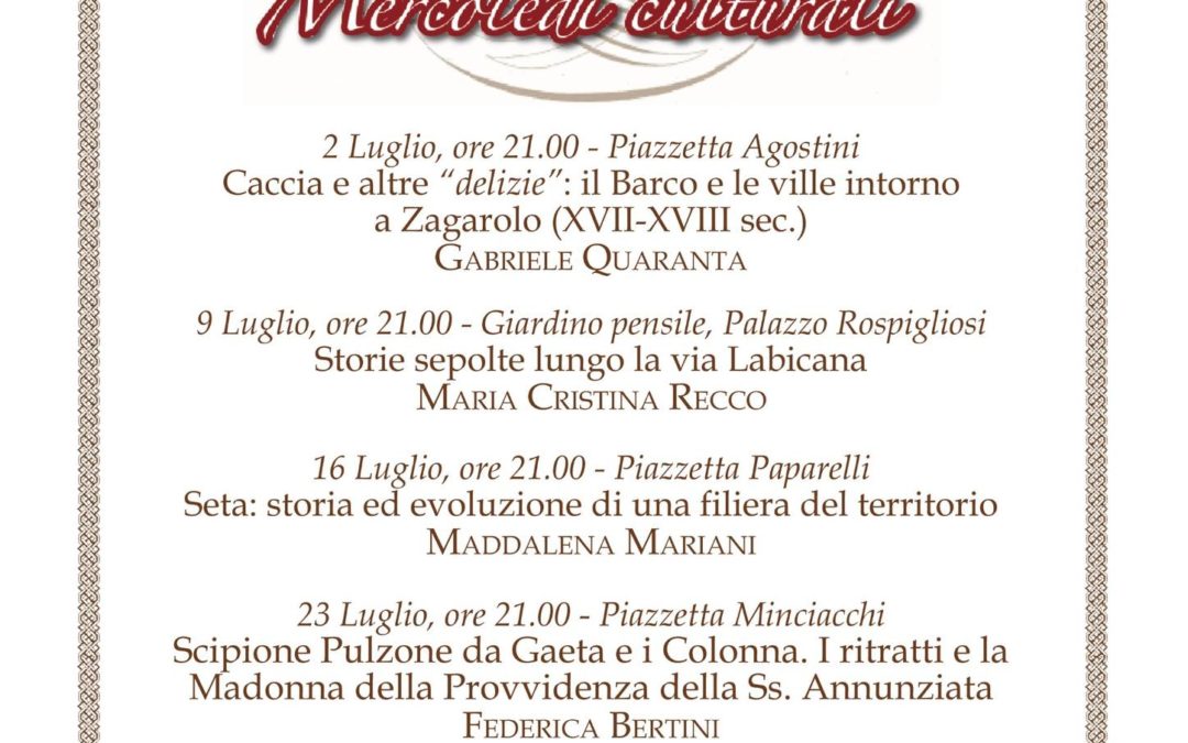 📚 “Mercoledì Culturali”