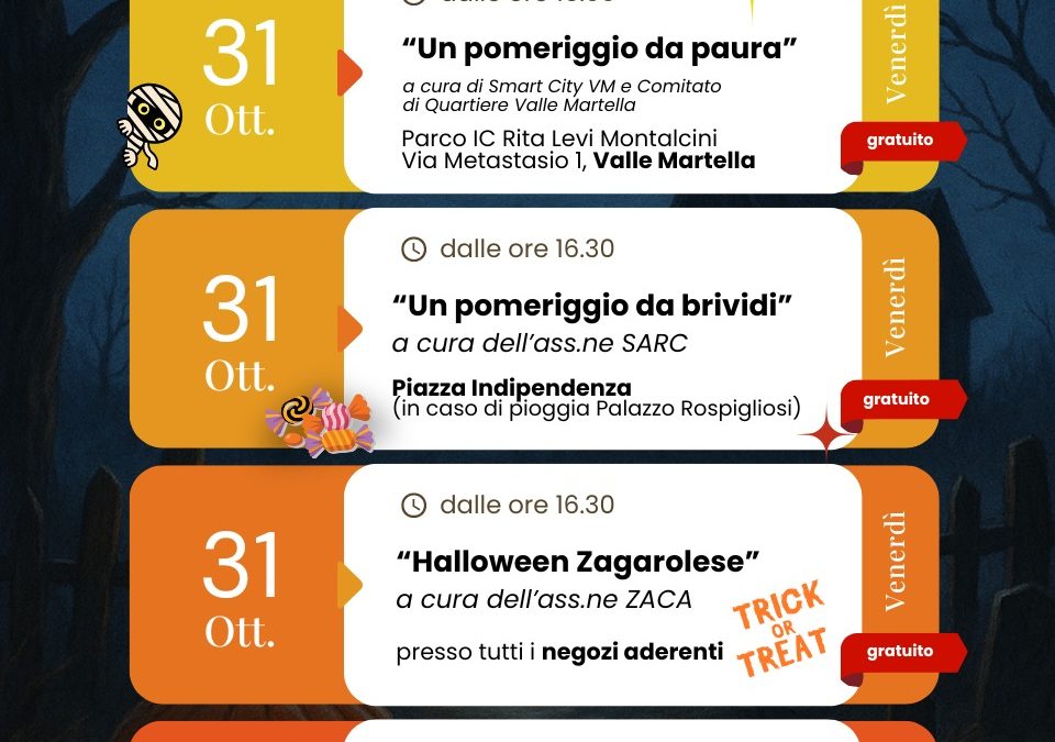 👻 Halloween a Zagarolo – Tutti gli eventi in programma